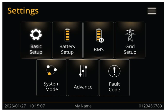 Settings Page