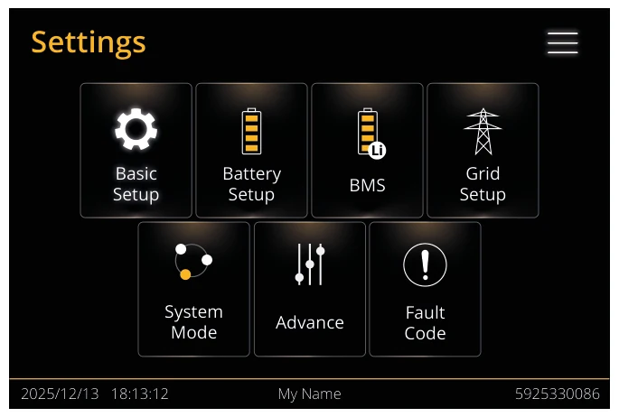 Settings Page